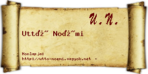 Uttó Noémi névjegykártya